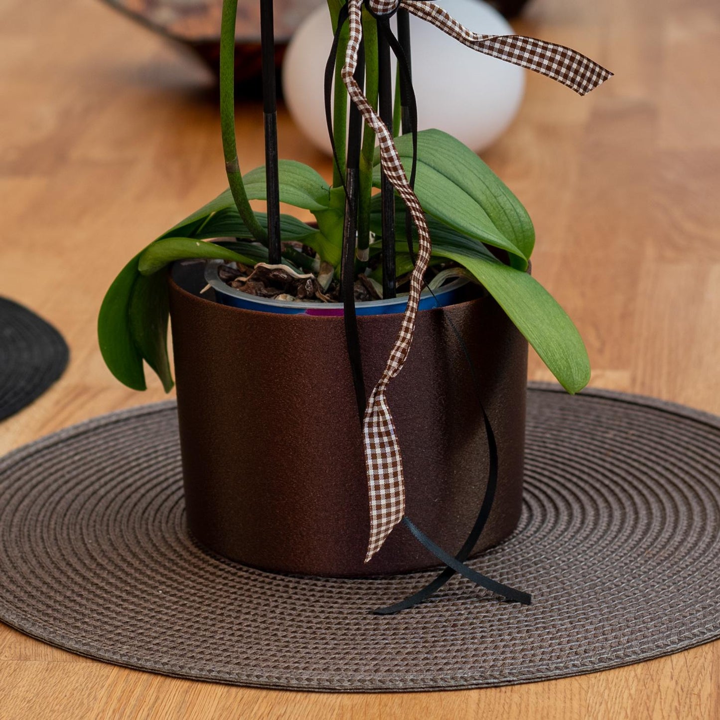 Nachhaltiger Übertopf aus stabilem PLA in Olive matt oder Galaxy Braun mit Schimmer – 3D-gedruckt, umweltfreundlich, handgefertigt und ideal für Pflanzen im Innenbereich